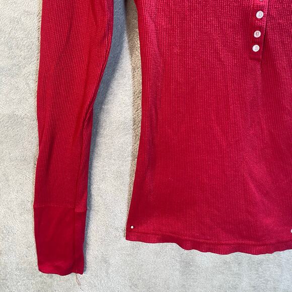 Y2k Aeropostale Waffle Knit Henley Top Large Button Up Elena Bella Indie Grunge - Picture 6 of 10